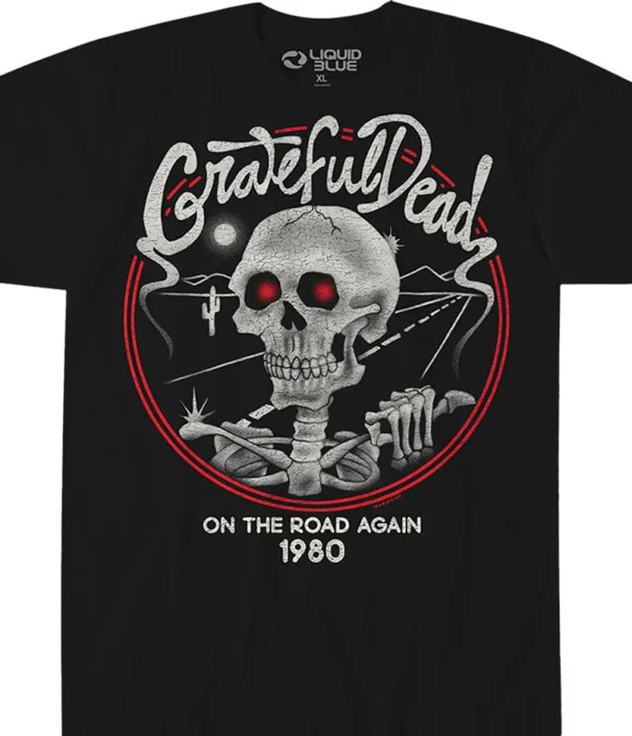Liquid Blue TShirt Men On The Road Again Black TShirt
