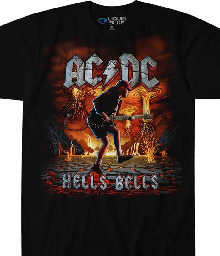 Liquid Blue TShirt Men Rock Eruption Black TShirt