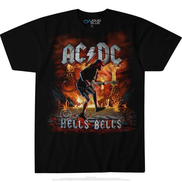 Liquid Blue TShirt Men Rock Eruption Black TShirt