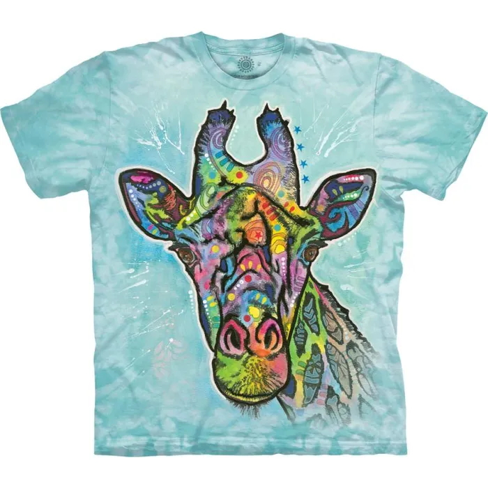 Liquid Blue TShirt Men Russo Giraffe Classic Cotton TShirt