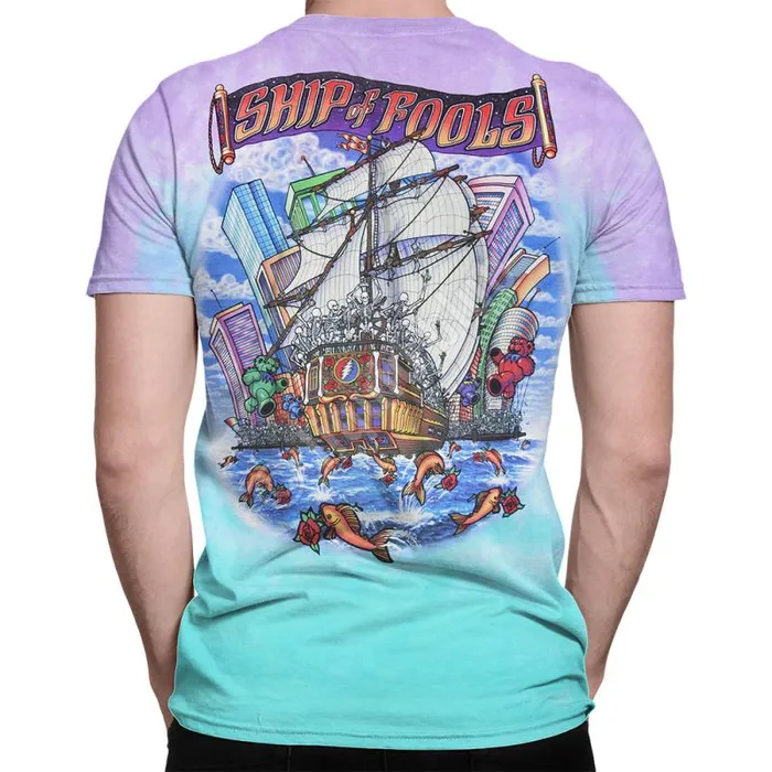 Liquid Blue TShirt Men Ship Of Fools TieDye TShirt