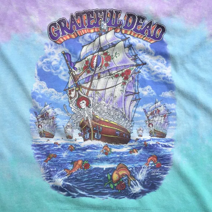 Liquid Blue TShirt Men Ship Of Fools TieDye TShirt