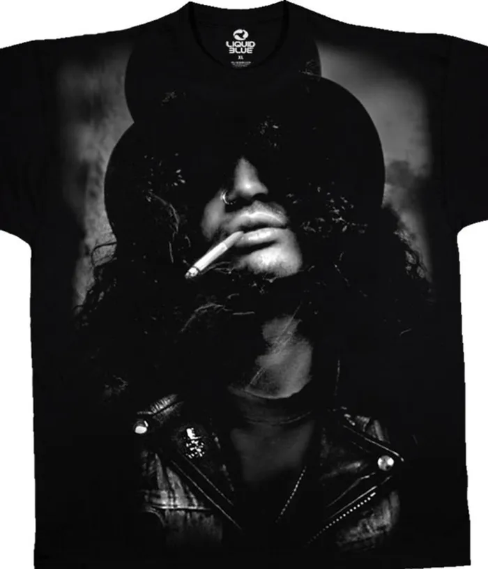 Liquid Blue TShirt Men Slash Top Hat Black TShirt