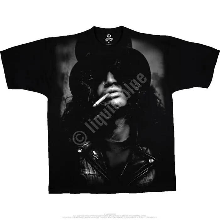 Liquid Blue TShirt Men Slash Top Hat Black TShirt
