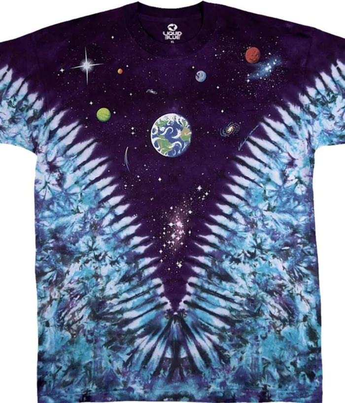 Liquid Blue TShirt Men Space Top TieDye TShirt