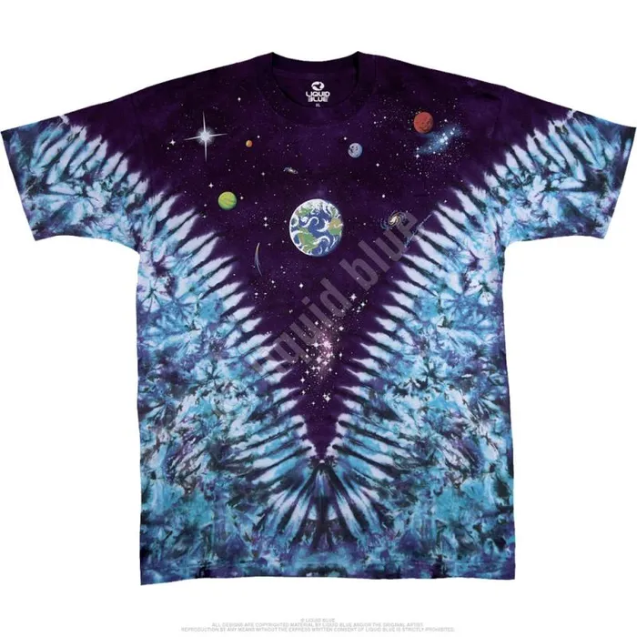 Liquid Blue TShirt Men Space Top TieDye TShirt