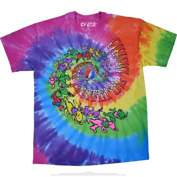 Liquid Blue TShirt Men Spiral Trippy Bears TieDye TShirt