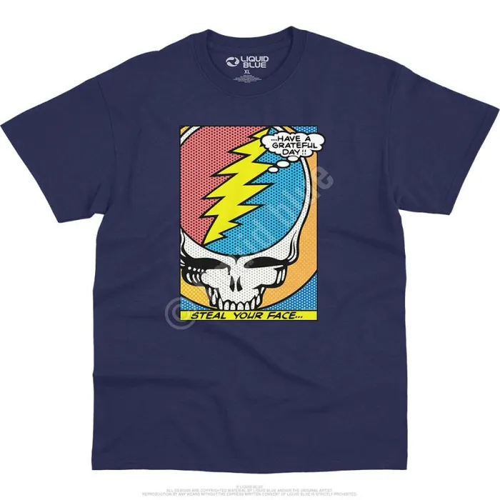 Liquid Blue TShirt Men Steal Your Face Pop Art TShirt