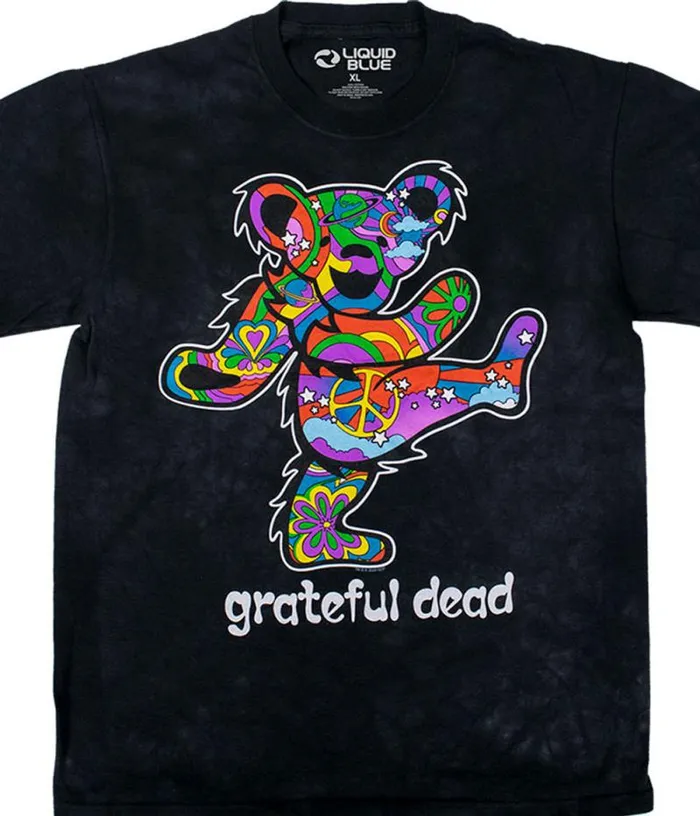 Liquid Blue TShirt Men Summer Of Love Bear TieDye TShirt