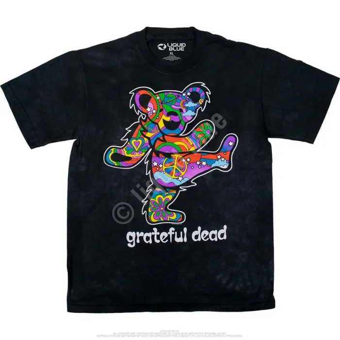 Liquid Blue TShirt Men Summer Of Love Bear TieDye TShirt