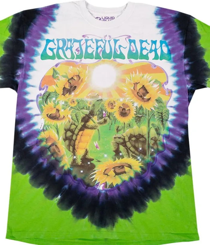 Liquid Blue TShirt Men Sunflower Terrapin TieDye TShirt