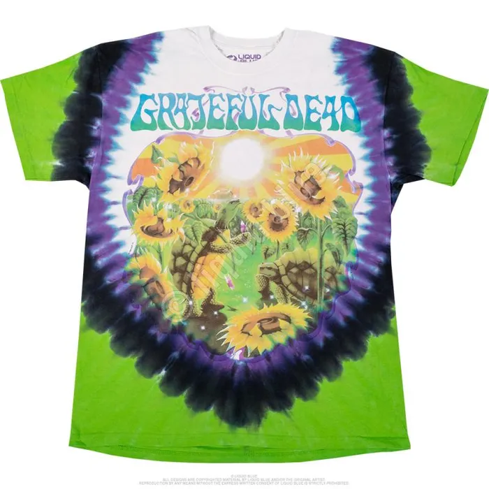 Liquid Blue TShirt Men Sunflower Terrapin TieDye TShirt