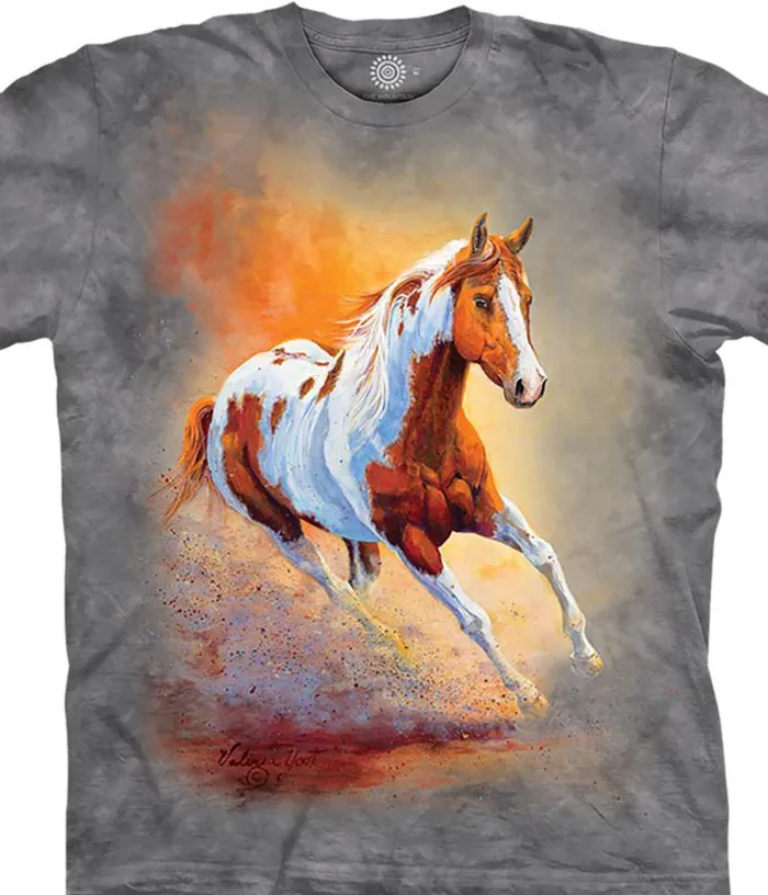 Liquid Blue TShirt Men Sunset Gallop Classic Cotton TShirt