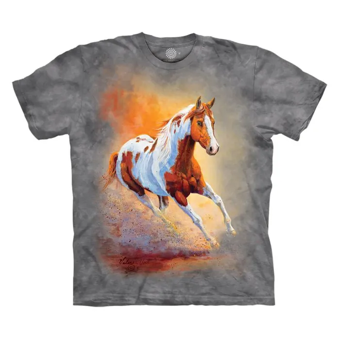 Liquid Blue TShirt Men Sunset Gallop Classic Cotton TShirt