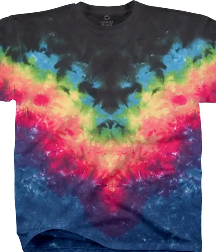 Liquid Blue TShirt Men Symmetrical Rainbow Unprinted TieDye TShirt