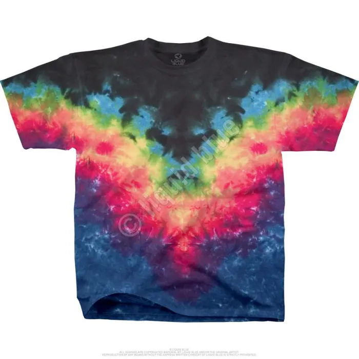 Liquid Blue TShirt Men Symmetrical Rainbow Unprinted TieDye TShirt