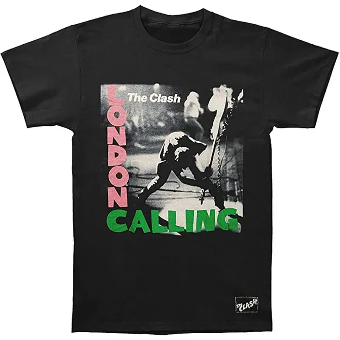 Liquid Blue TShirt Men The Clash London Calling Black TShirt
