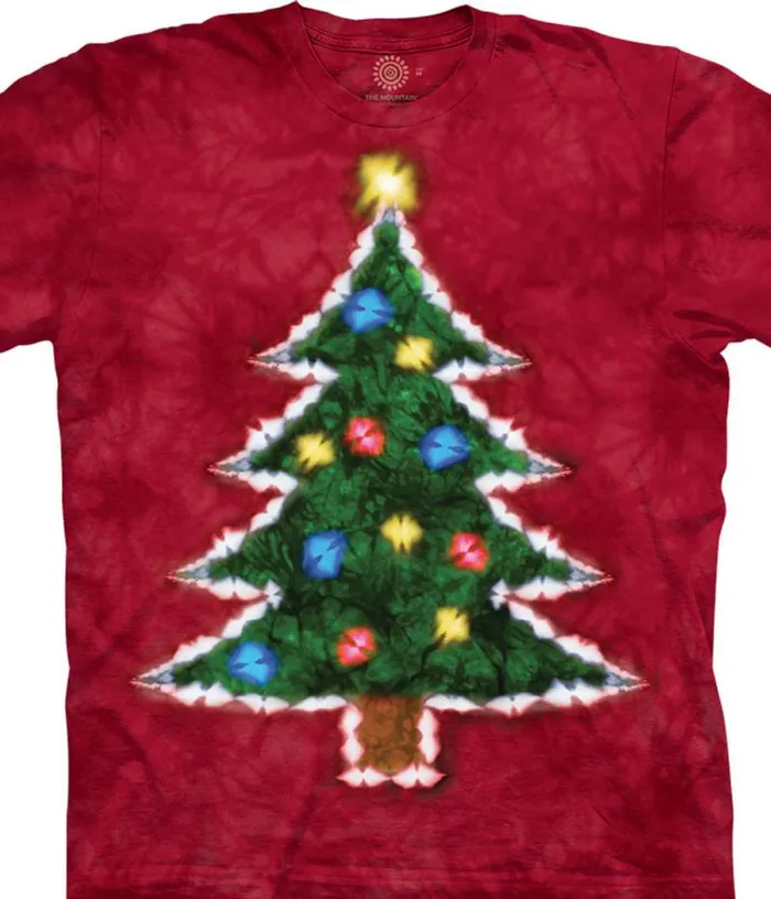 Liquid Blue TShirt Men Tie Dye Christmas Tree TShirt