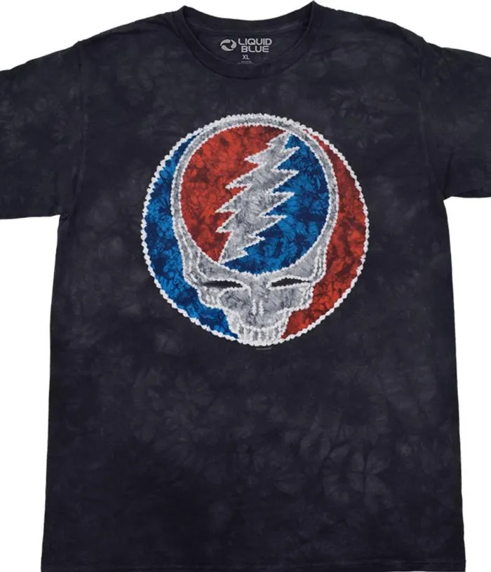 Liquid Blue TShirt Men TieDye Stealie TShirt