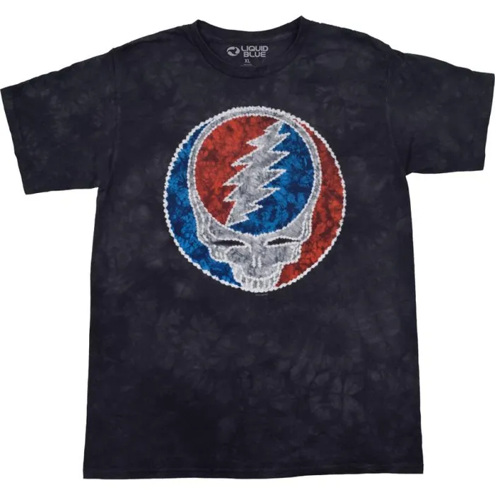 Liquid Blue TShirt Men TieDye Stealie TShirt