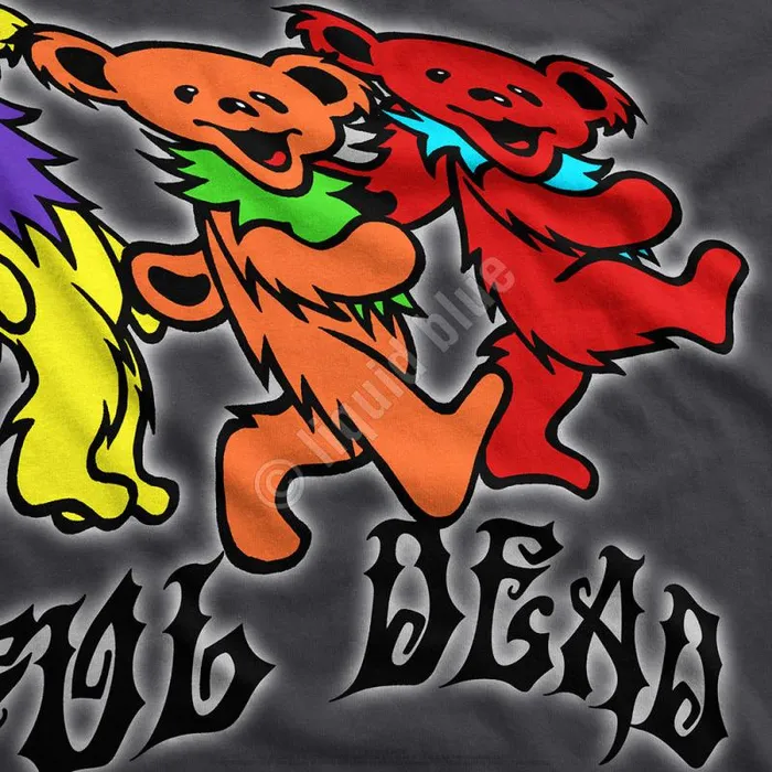 Liquid Blue TShirt Men Trippy Bears Grey TShirt