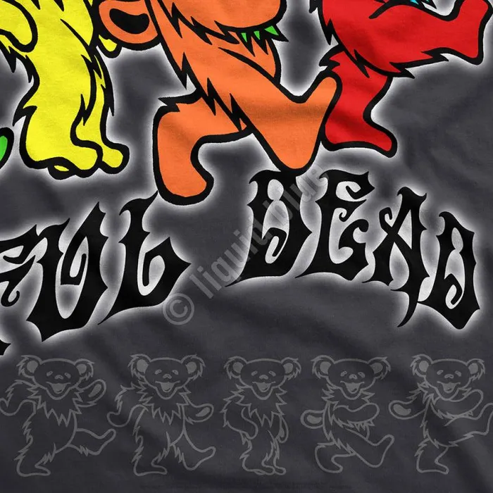 Liquid Blue TShirt Men Trippy Bears Grey TShirt