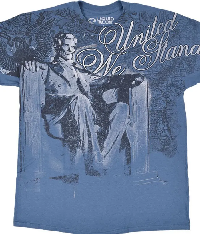 Liquid Blue TShirt Men United We Stand Blue TShirt
