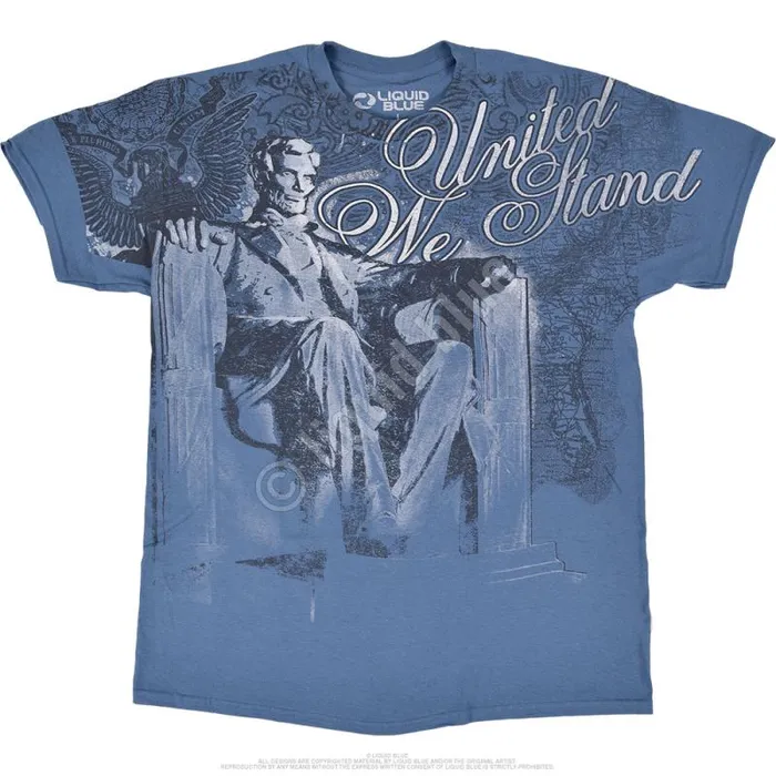 Liquid Blue TShirt Men United We Stand Blue TShirt