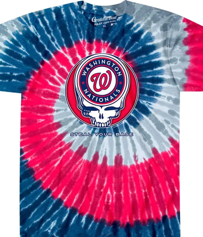 Liquid Blue TShirt Men Washington Nationals Steal Your Base TieDye TShirt