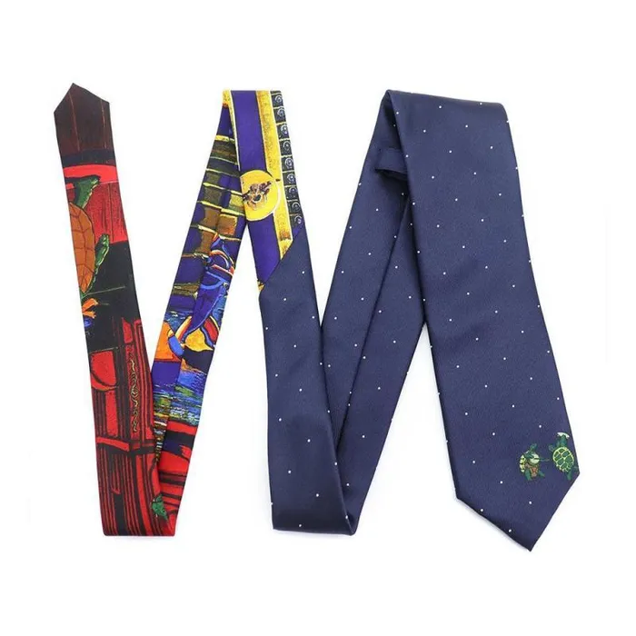 Liquid Blue Ties Accessories Navy Dotted Terrapin Tie