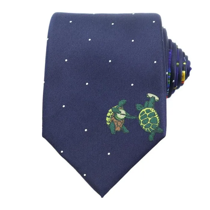 Liquid Blue Ties Accessories Navy Dotted Terrapin Tie