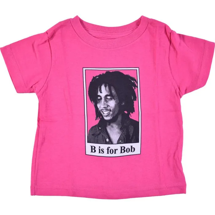 Liquid Blue Toddler Kids B Is For Bob Toddler Pink TShirt