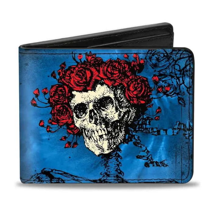 Liquid Blue Wallets Accessories GD Skull And Roses Blues BiFold Wallet