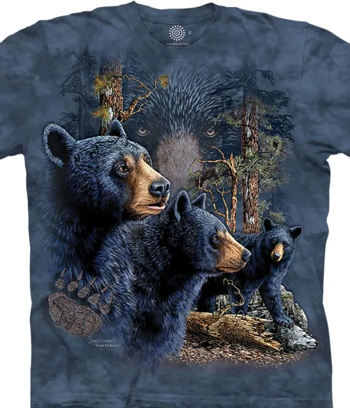 Liquid Blue Youth Kids Find 13 Black Bears Kids039 TShirt