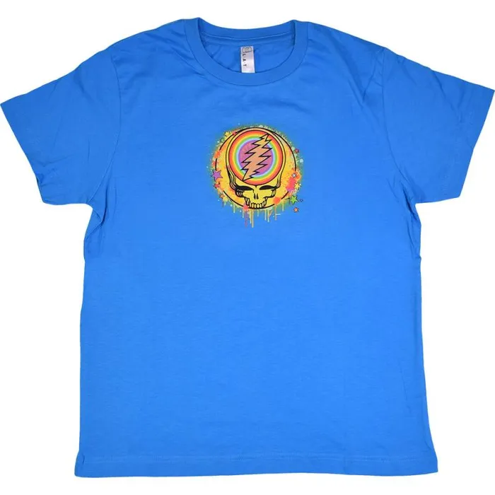 Liquid Blue Youth Kids GD Rainbow Splatter Blue Youth TShirt