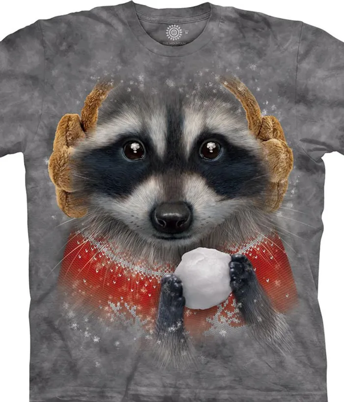 Liquid Blue Youth Kids Snowball Raccoon Kids039 TShirt