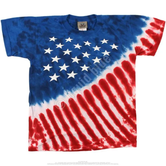 Liquid Blue Youth Kids Stars And Stripes Youth TieDye TShirt