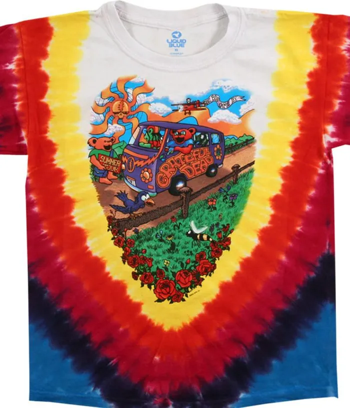 Liquid Blue Youth Kids Summer Tour Bus Youth TieDye TShirt
