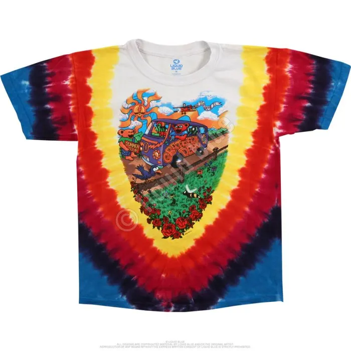 Liquid Blue Youth Kids Summer Tour Bus Youth TieDye TShirt