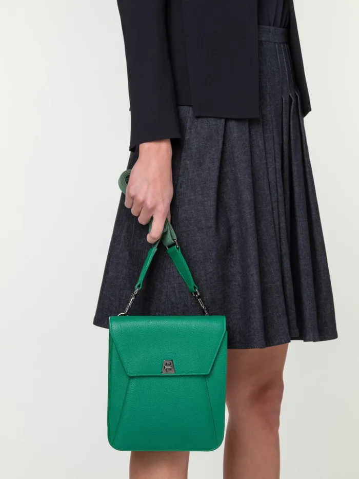Little Anouk Messenger Bag In Leather Aloe Women Akris Messenger Bags