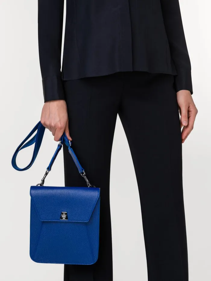Little Anouk Messenger Bag In Leather Ocean Women Akris Messenger Bags