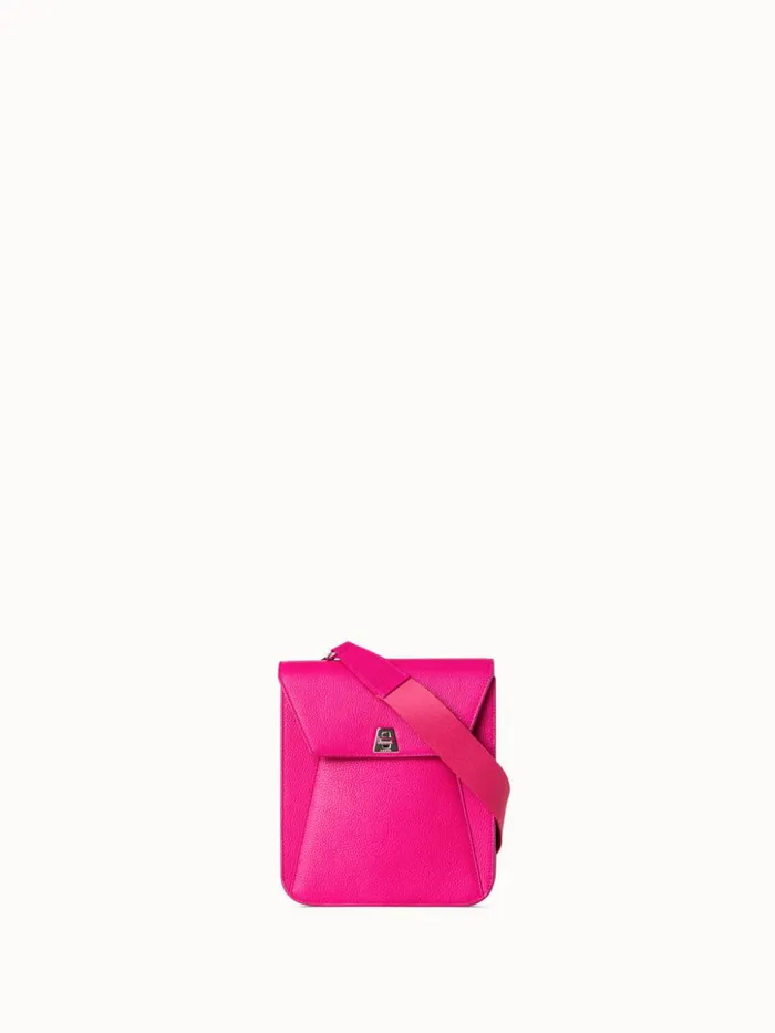 Little Anouk Messenger In Calf Leather Pink Women Akris Messenger Bags
