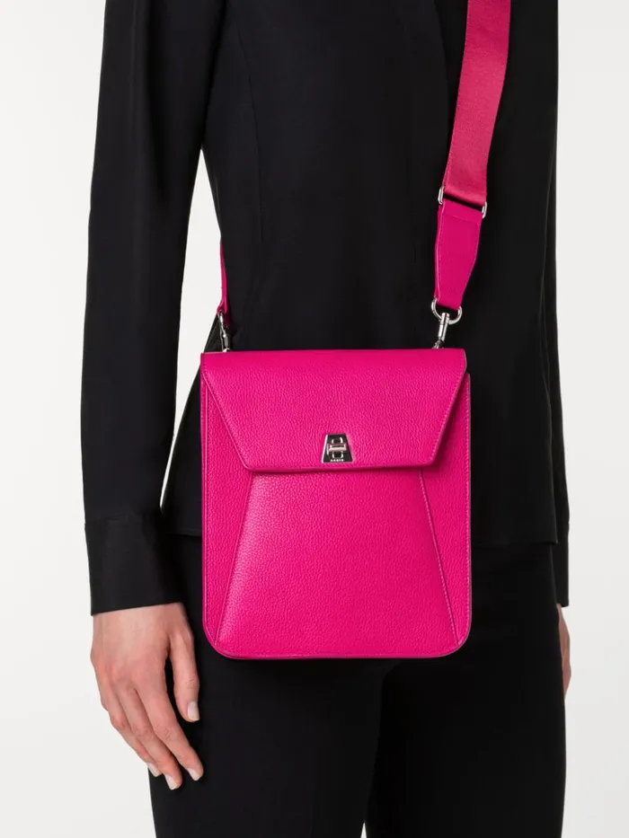 Little Anouk Messenger In Calf Leather Pink Women Akris Messenger Bags