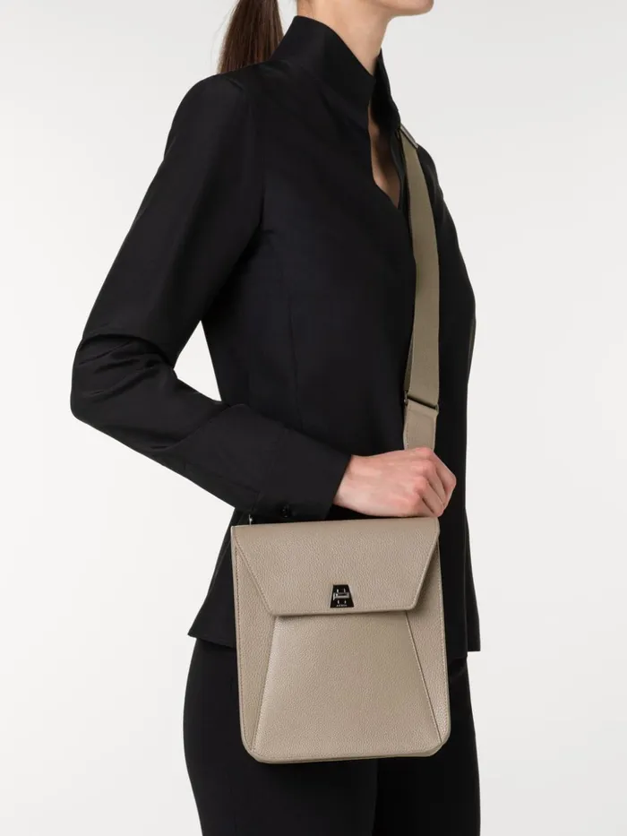 Little Anouk Messenger In Calf Leather Seagrass Women Akris Crossbody Bags
