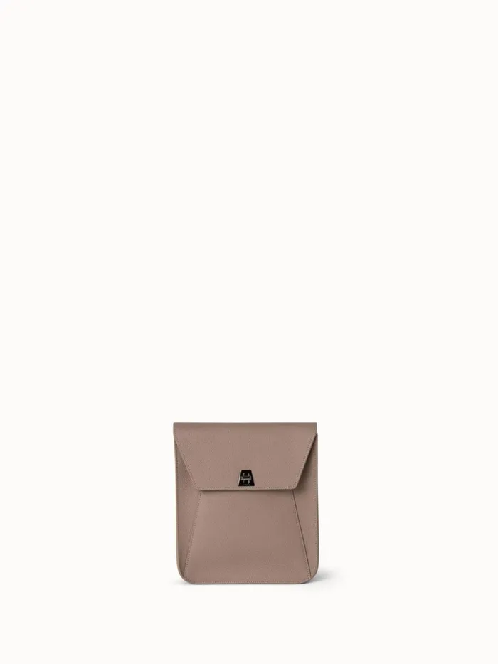 Little Anouk Messenger In Calf Leather Taupe Women Akris Messenger Bags