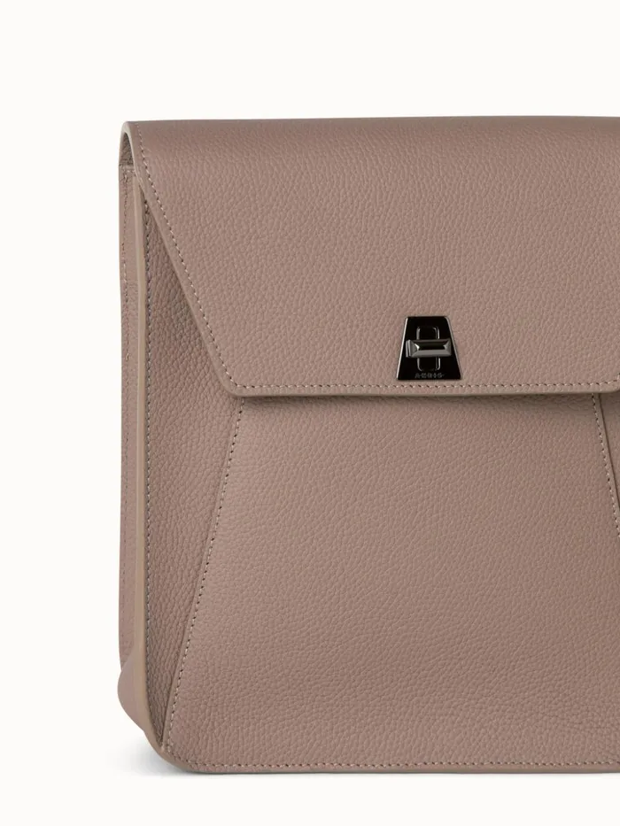 Little Anouk Messenger In Calf Leather Taupe Women Akris Messenger Bags