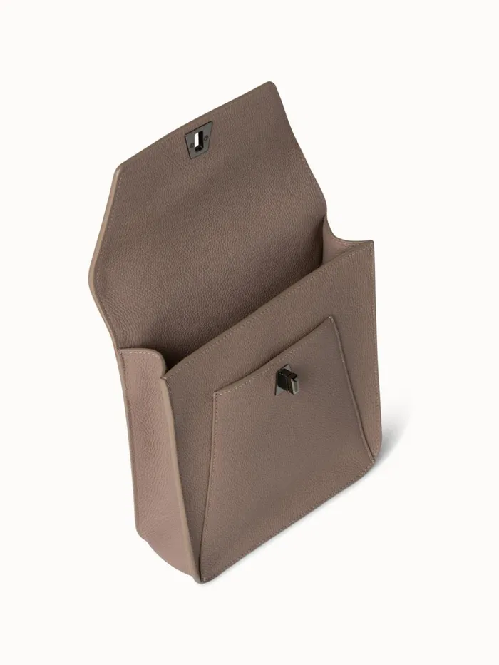 Little Anouk Messenger In Calf Leather Taupe Women Akris Messenger Bags
