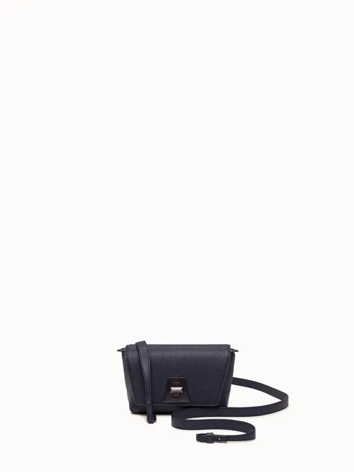 Little Day Bag In Cervocalf Leather With Graphite Colored Hardware Denim Women Akris Mini Bags