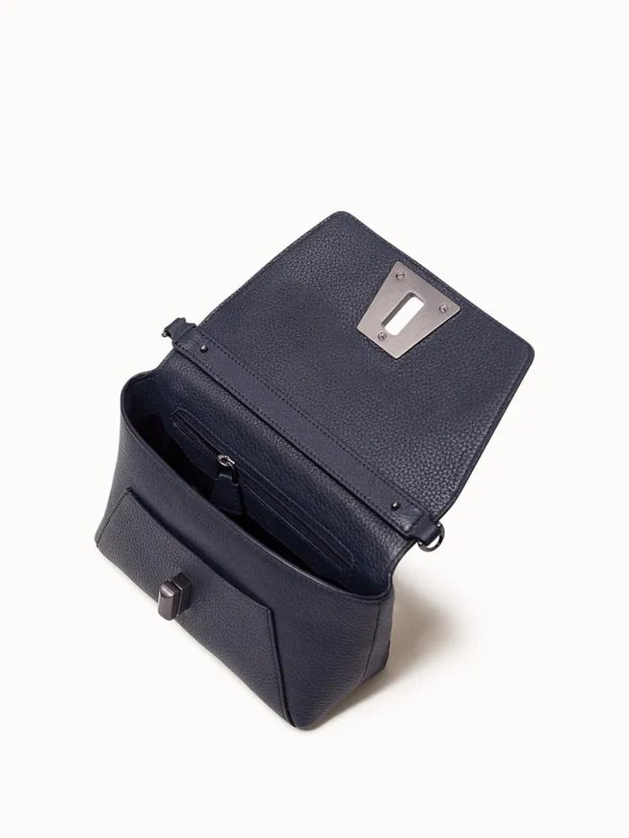 Little Day Bag In Cervocalf Leather With Graphite Colored Hardware Denim Women Akris Mini Bags