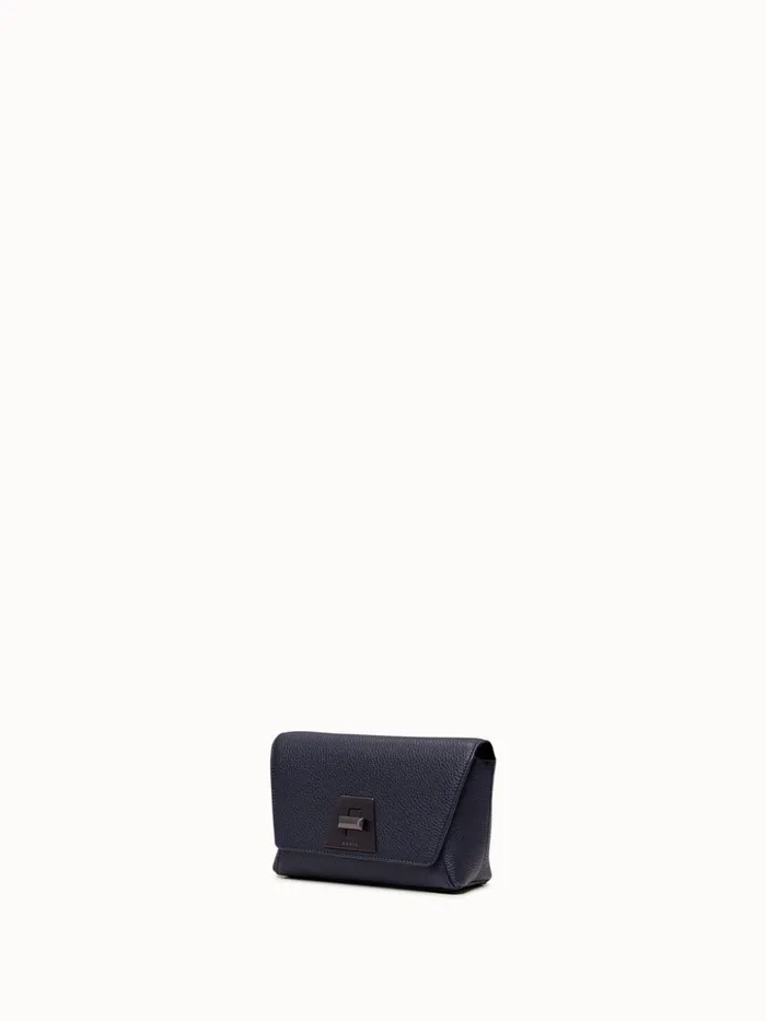 Little Day Bag In Cervocalf Leather With Graphite Colored Hardware Denim Women Akris Mini Bags